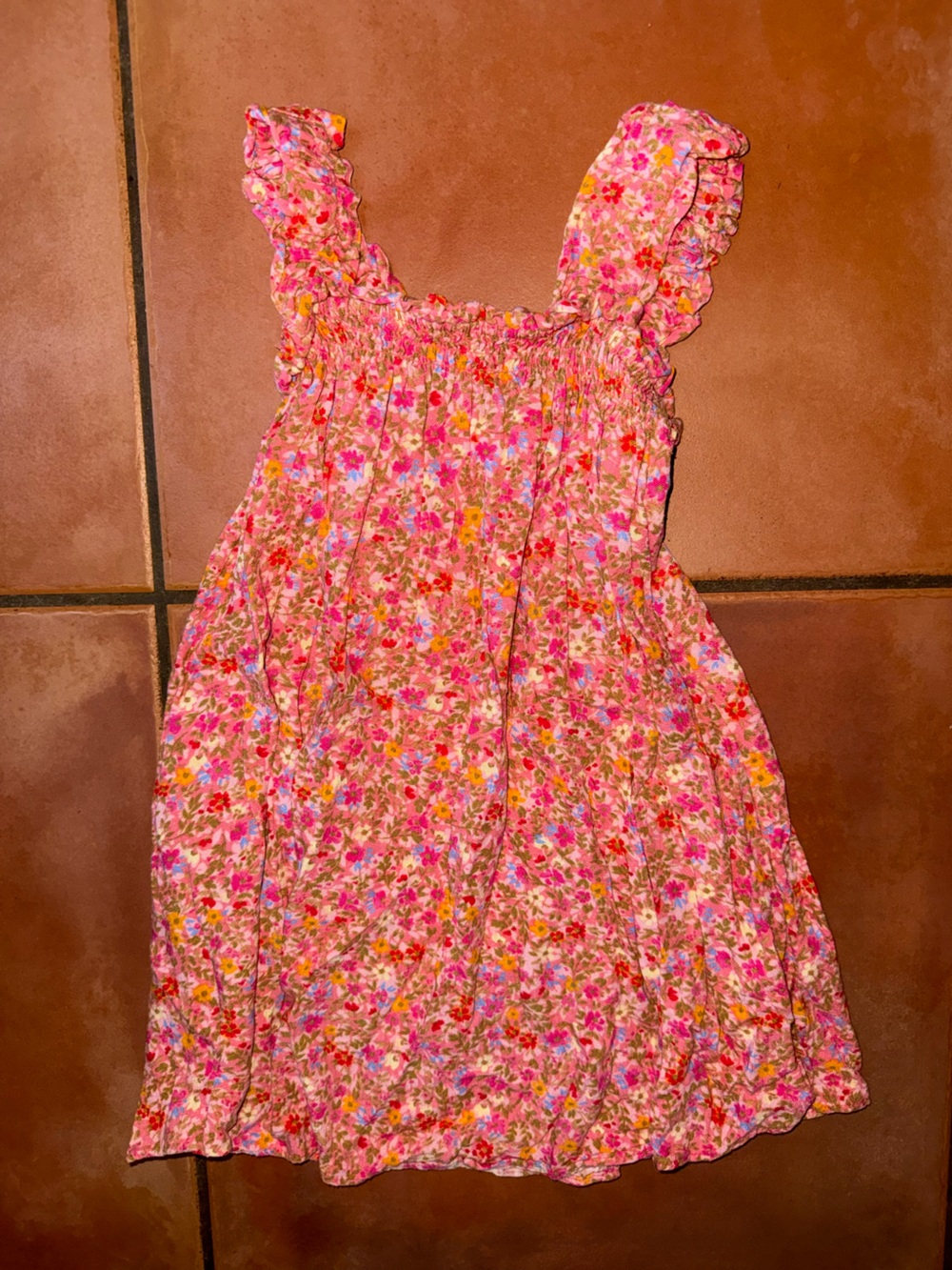 Copper Key Pink Floral Smocked‎ Camisole for Girls